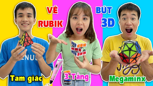 Cuộc thi vẽ rubik tam giác, megaminx, 3 tầng | TV360